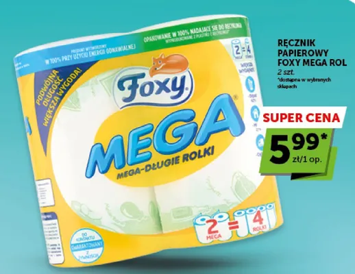Ręcznik papierowy Foxy Mega Rol promocja w Groszek