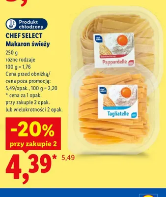 Makaron świeży Chef Select promocja w Lidl