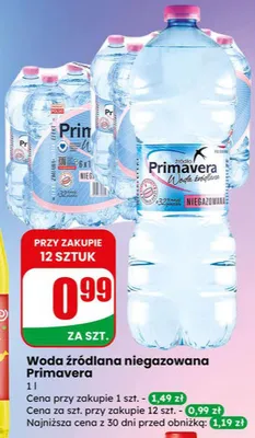 Woda źródlana niegazowana promocja w Dino