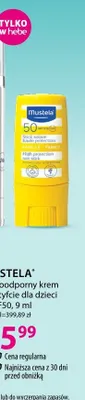 Wodoodporny krem w sztyfcie dla dzieci MUSTELA SPF50 promocja w Hebe