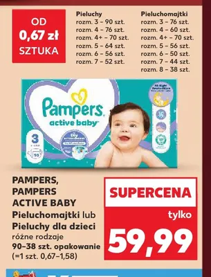 Pieluchy dla dzieci Pampers Active Baby promocja w Kaufland