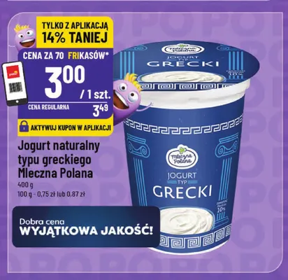Jogurt naturalny typu greckiego Mleczna Polana promocja w POLOmarket