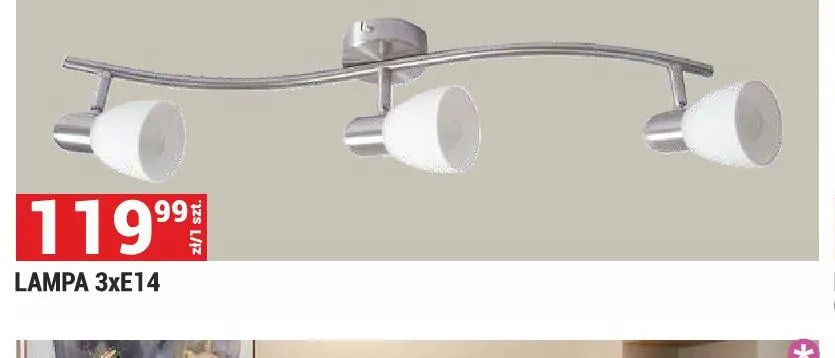 Lampa 3xE14 promocja w Merkury Market