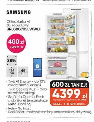 Chłodziarka AI do zabudowy Samsung promocja w Max Elektro