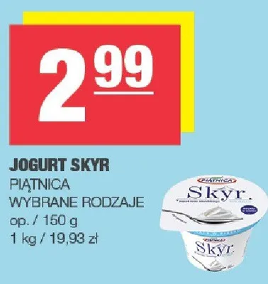 Jogurt Skyr wybrane rodzaje promocja w SPAR