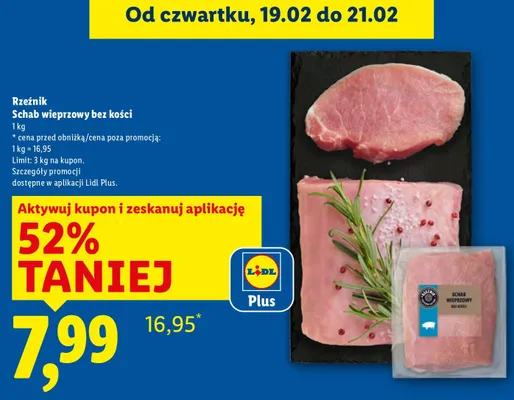 Rzeźnik schab wieprzowy bez kości promocja w Lidl