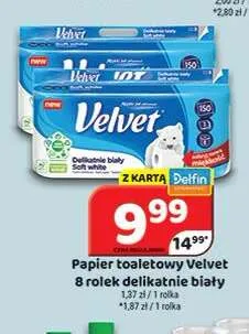 Papier toaletowy Velvet Delikatnie Biały promocja w Delfin