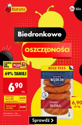 Kiełbasa Śląska Kraina Wędlin Mega Paka promocja w Biedronka