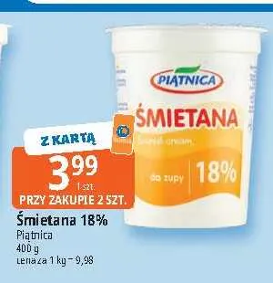 Śmietana Piątnica 18% promocja w Leclerc