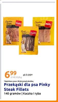 Przekąski dla psa Pinky Steak Fillets kaczka i ryba promocja w Action