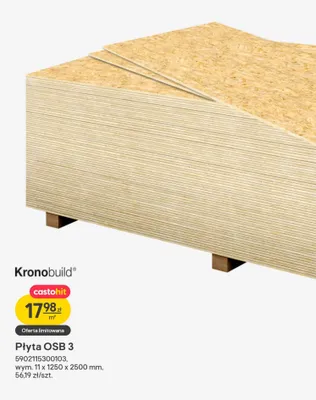 Płyta OSB 3 wym. 11 x 1250 x 2500 mm promocja w Castorama