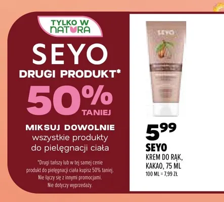 Krem do rąk kakao Seyo promocja w Drogerie Natura