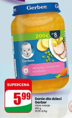 Danie dla dzieci Gerber jarzynki z delikatnym schabem promocja w Dino