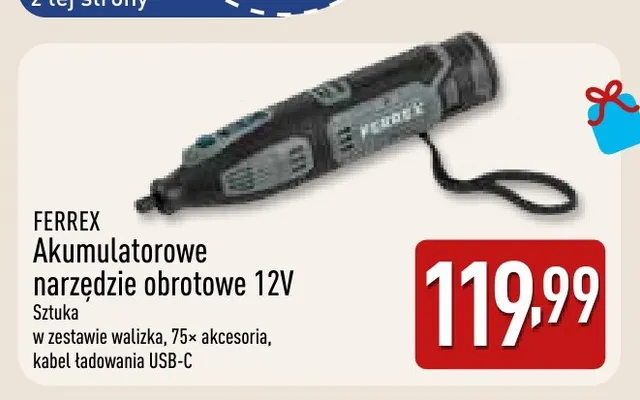 Akumulatorowe narzędzie obrotowe Ferrex promocja w Aldi