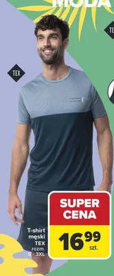 T-shirt męski TEX rozm. S - 3XL promocja w Carrefour