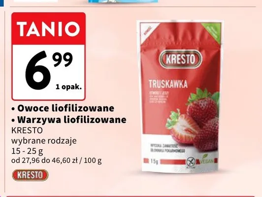 Owoce liofilizowane Kresto Truskawka promocja w Intermarche