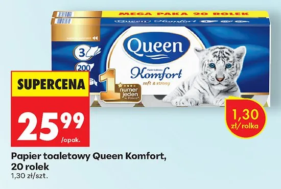 Papier toaletowy Queen Komfort promocja w Biedronka