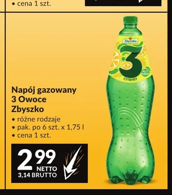 Napój gazowany 3 Owoce Zbyszko promocja w Makro