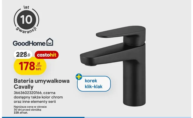 Bateria umywalkowa Cavally GoodHome promocja w Castorama