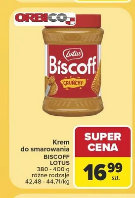 Krem do smarowania Lotus Biscoff Crunchy promocja w Carrefour Market