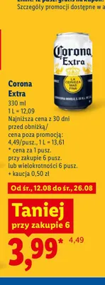 Piwo Corona Extra promocja w Lidl