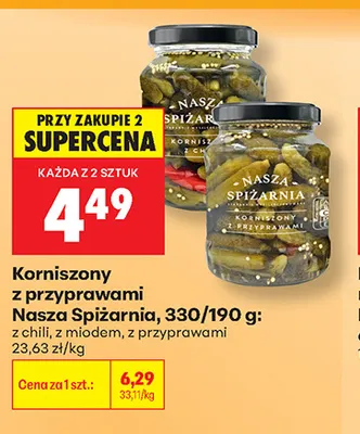 Korniszony z chili Nasza Spiżarnia promocja w Biedronka