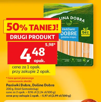 Parówki Dobre Dolina Dobra promocja w Auchan