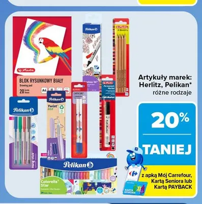 Artykuły szkolne i biurowe Herlitz, Pelikan promocja w Carrefour