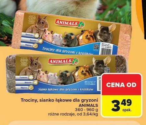 Trociny dla gryzoni i królików Animals promocja w Carrefour Market