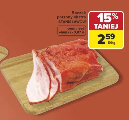 Boczek parzony ekstra Stanisławów promocja w Carrefour Market
