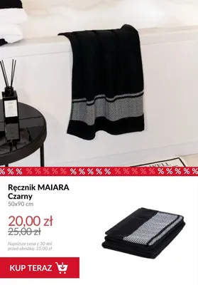 Ręcznik Maiara czarny 50x90 cm promocja w Homla