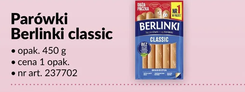 Parówki Berlinki classic promocja w Makro