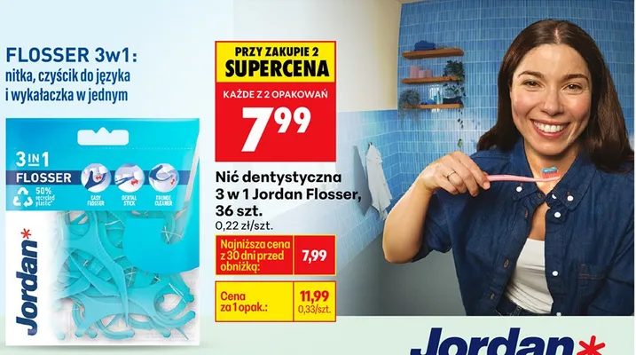 Nić dentystyczna 3 w 1 promocja w Biedronka