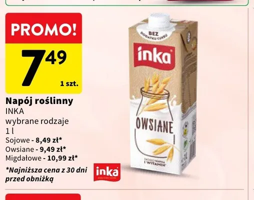 Napój sojowy Inka promocja w Intermarche