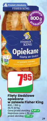 Filety śledziowe opiekane w zalewie Fisher King promocja w Dino