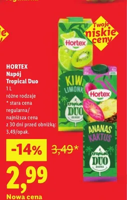 Napój Tropical Duo Hortex promocja w Lidl