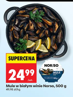 Mule w białym winie Norso promocja w Biedronka