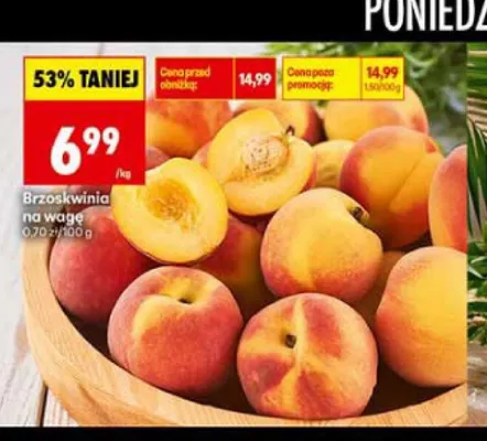 Brzoskwinia na wagę promocja w Biedronka