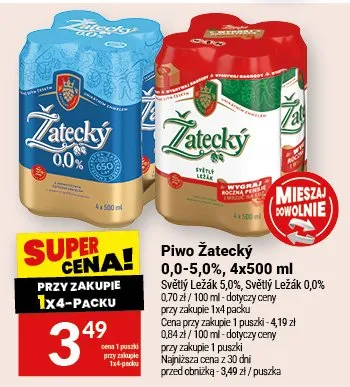 Piwo Żatecky 0,0-5,0% promocja w Twój Market