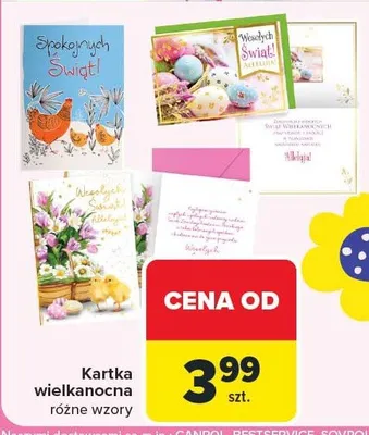 Kartka wielkanocna różne wzory promocja w Carrefour