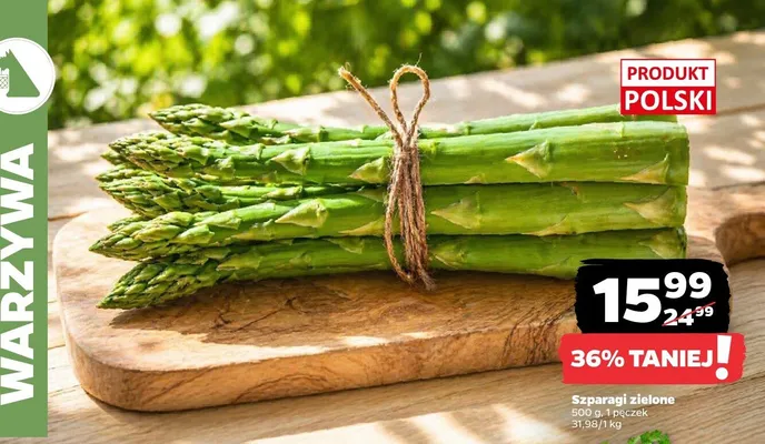Szparagi zielone polskie promocja w Netto