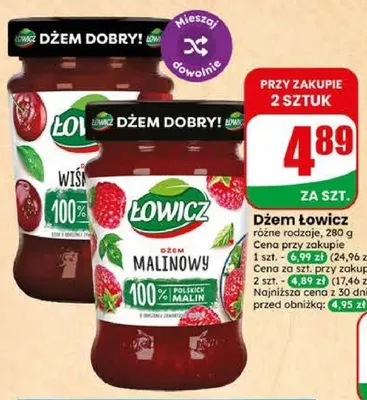 Dżem wiśniowy Łowicz promocja w Dino