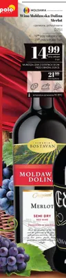 Wino czerwone Mołdawska Dolina Merlot półwytrawne promocja w POLOmarket