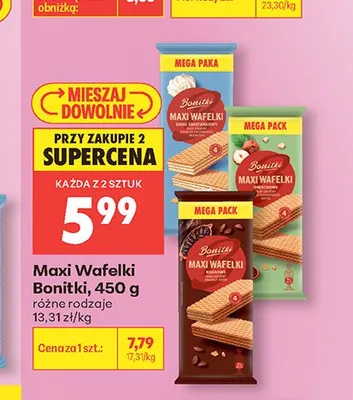 Maxi Wafelki Bonitki promocja w Biedronka