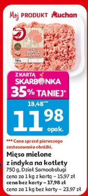 Mięso mielone z indyka i kotlety promocja w Auchan