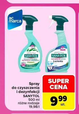 Spray do czyszczenia i dezynfekcji Sanytol promocja w Carrefour Market