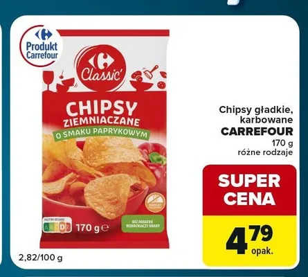 Chipsy gładkie Carrefour promocja w Globi