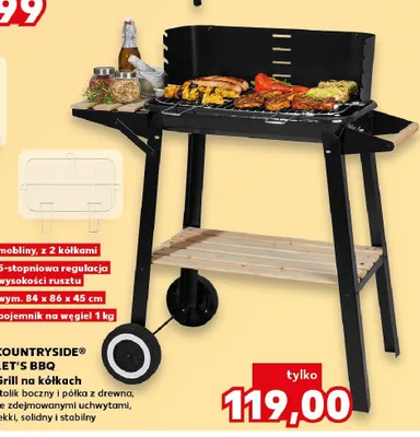 Grill na kółkach COUNTRYSIDE LET'S BBQ promocja w Kaufland