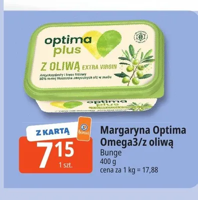Margaryna Optima Omega3 Bunge promocja w Leclerc