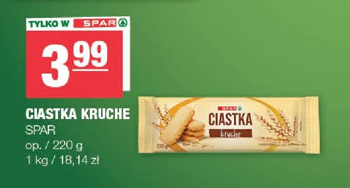 Ciastka kruche Spar promocja w SPAR